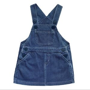 Muji Japan Pinstripe Railroad Stripe Denim Overall Dress Size 80cm (US 12-18M)